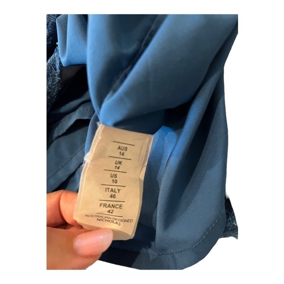 N/Nicholas Blue Lace Octavia Cocktail Dress Size 10 Southern Charm - Picture 9 of 14